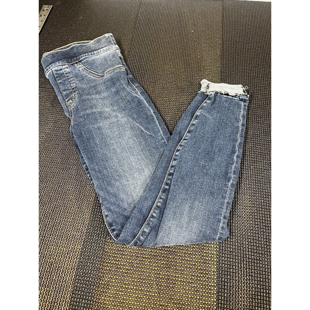 Spanx Jeggings Distressed Denim High Rise Tummy Shaping Women's XS Style 20203R
